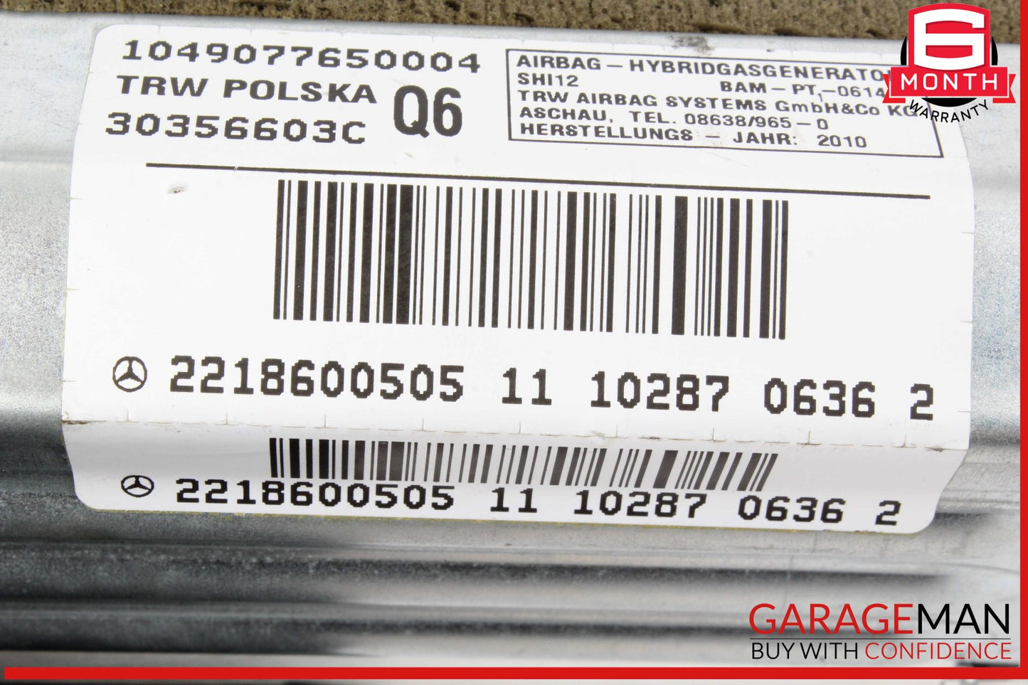 07-13 Mercedes W221 S400 CL550 Quarter Airbag Air Bag Rear Left Driver Side OEM