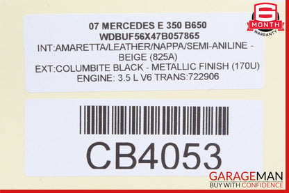 03-12 Mercedes W211 E350 G500 G55 AMG Steering Wheel Airbag Air Bag Black OEM
