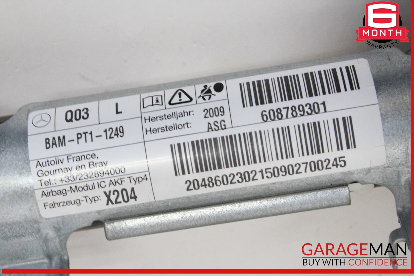 10-15 Mercedes X204 GLK350 Left Driver Side Roof Curtain Airbag Air Bag OEM