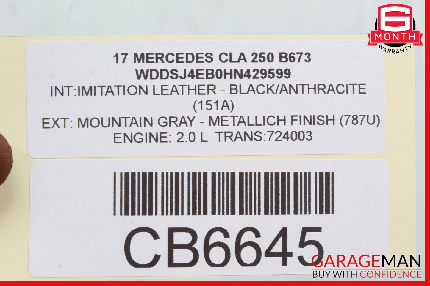 14-19 Mercedes W117 CLA250 Front Right Passenger Side Seat Air Bag OEM