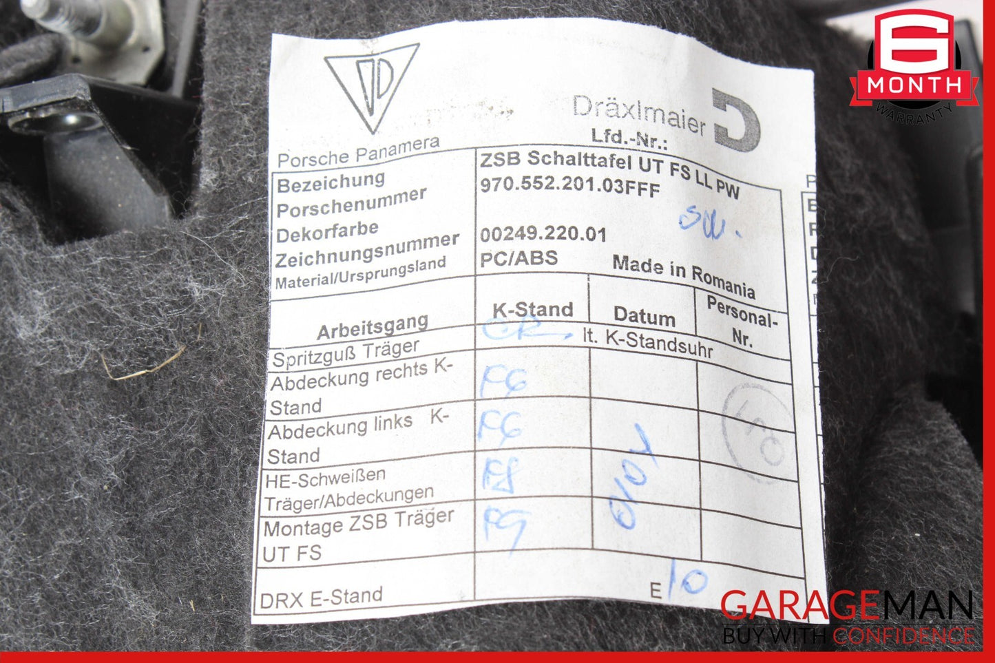 10-16 Porsche Panamera 970 Front Left Under Dash Knee Trim Panel Cover Black OEM