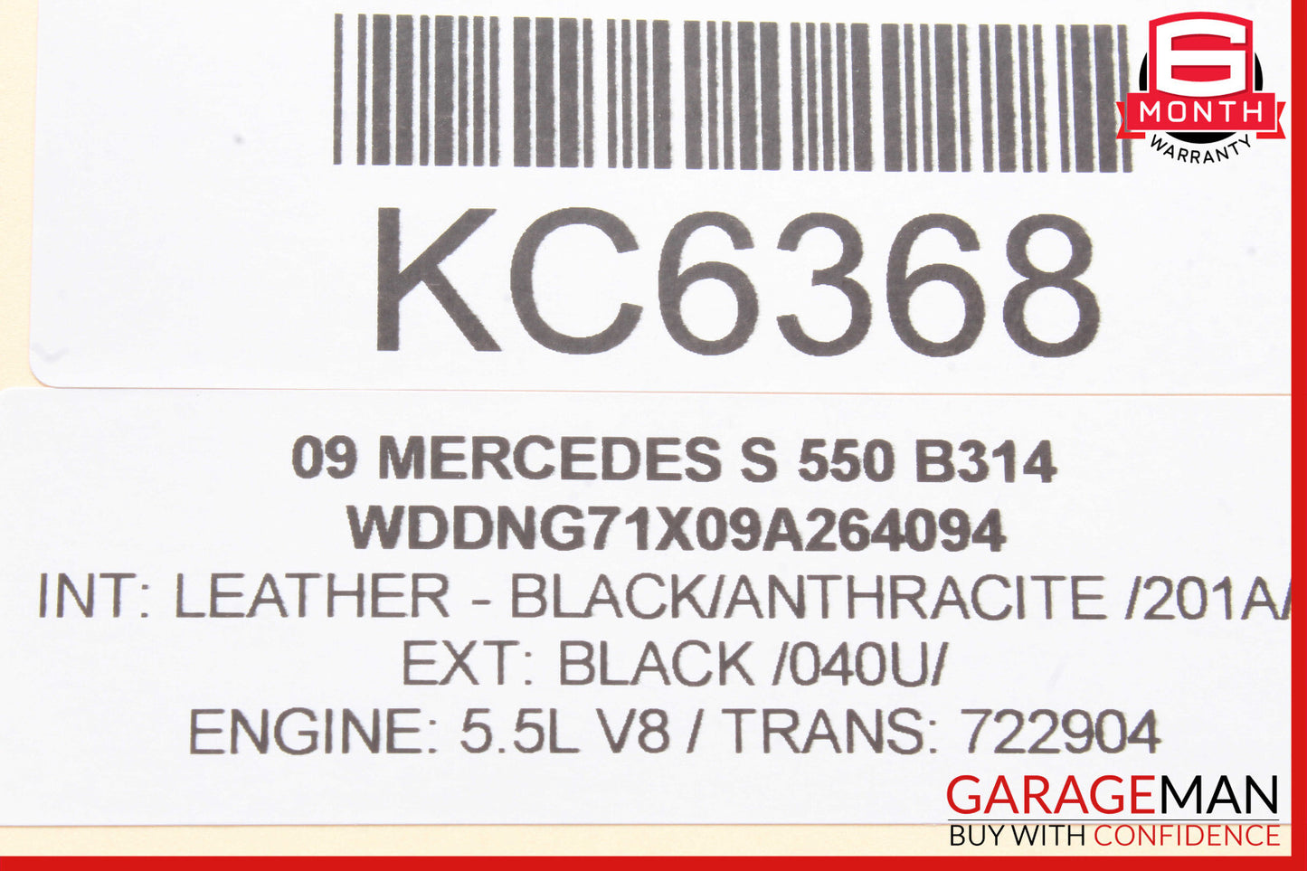 07-10 Mercedes CL600 CL550 S550 S500 Steering Wheel Airbag Air Bag Black