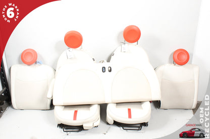 2013-2019 Fiat 500e Front and Rear Complete Seat Assembly White and Red OEM