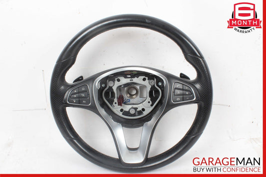 15-18 Mercedes W205 C300 GLC300 Steering Wheel Black w/ Paddle Shifters Assy OEM