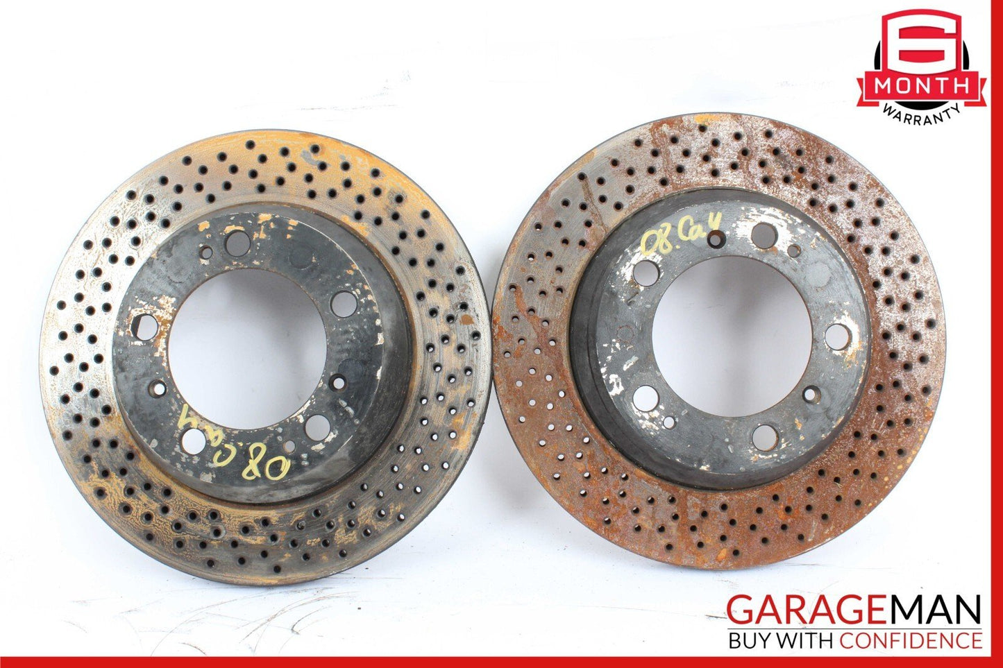 05-12 Porsche Cayman 987 Front Right & Left Drilled Brake Rotor Disc Set OEM