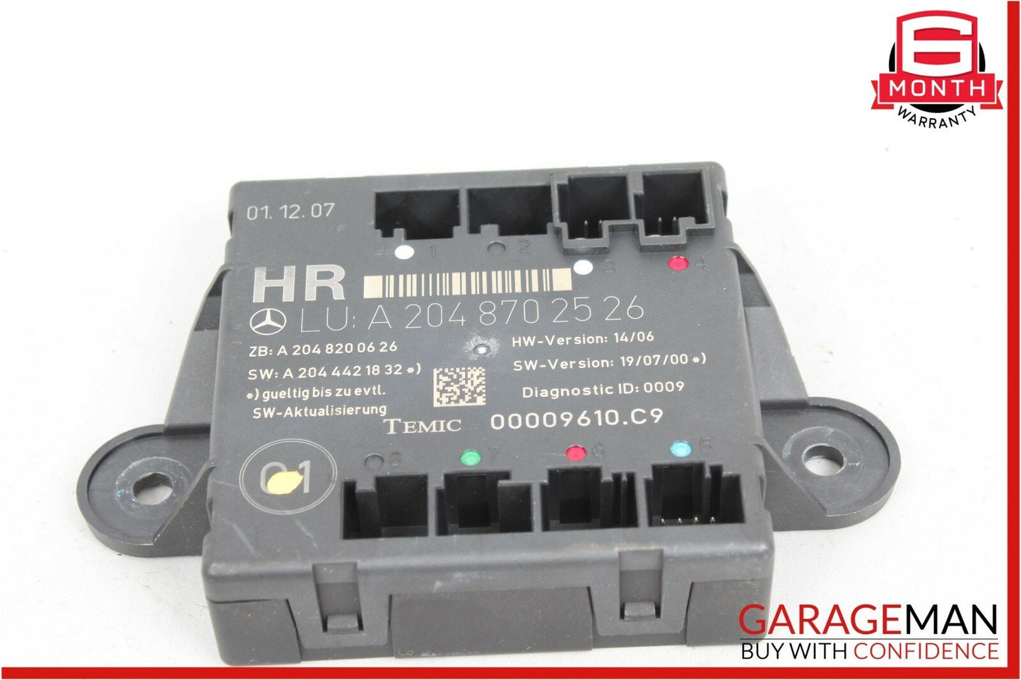 08-14 Mercedes W204 C300 C350 Rear Right Side Door Control Module 2048702526 OEM