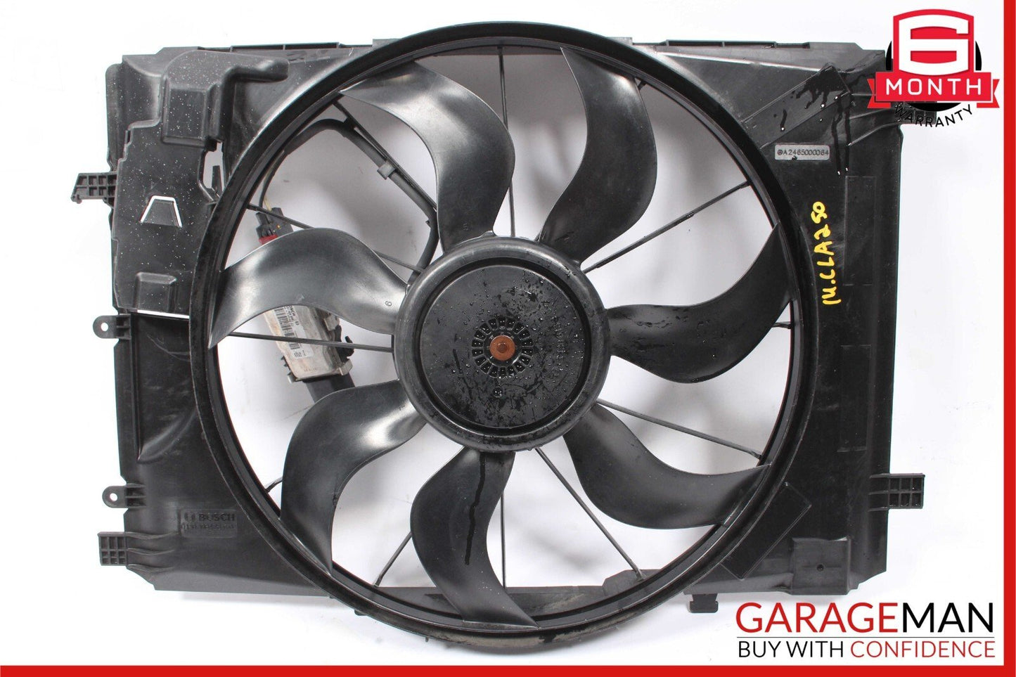 12-20 Mercedes R172 SLK250 CLA250 Engine Radiator Cooling Fan Motor Shroud Assy