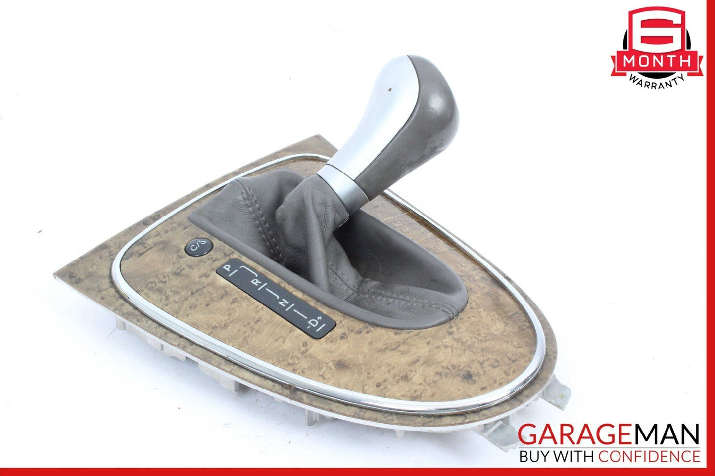 07-09 Mercedes W211 E350 E550 Shift Shifter Knob Boot Cover Bezel Trim Wood OEM
