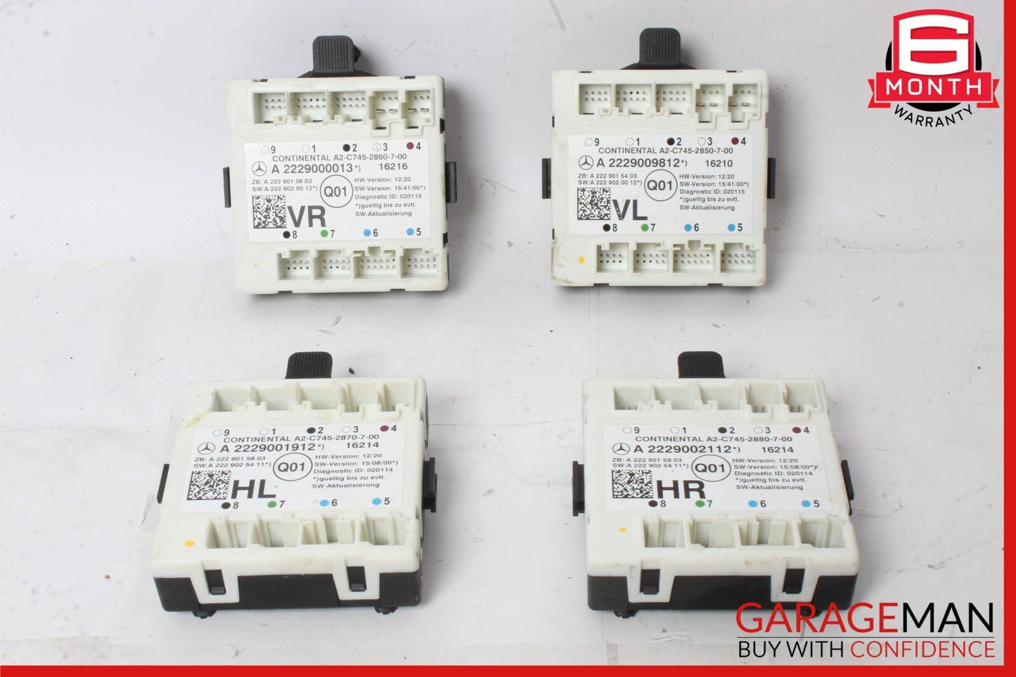 16-19 Mercedes W205 C300 Front & Rear Side Door Control Module Unit Set of 4 Pc