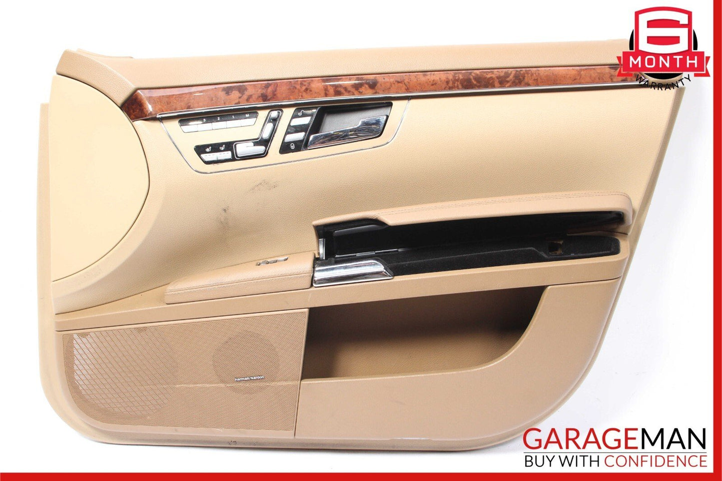 07-09 Mercedes W221 S450 S550 Front Right Complete Interior Door Panel Brown