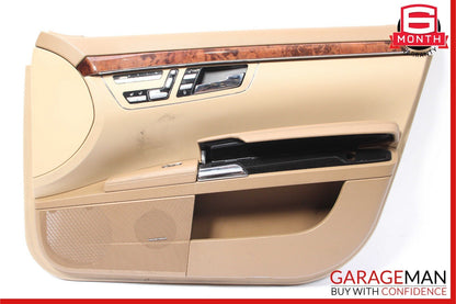 07-09 Mercedes W221 S450 S550 Front Right Complete Interior Door Panel Brown