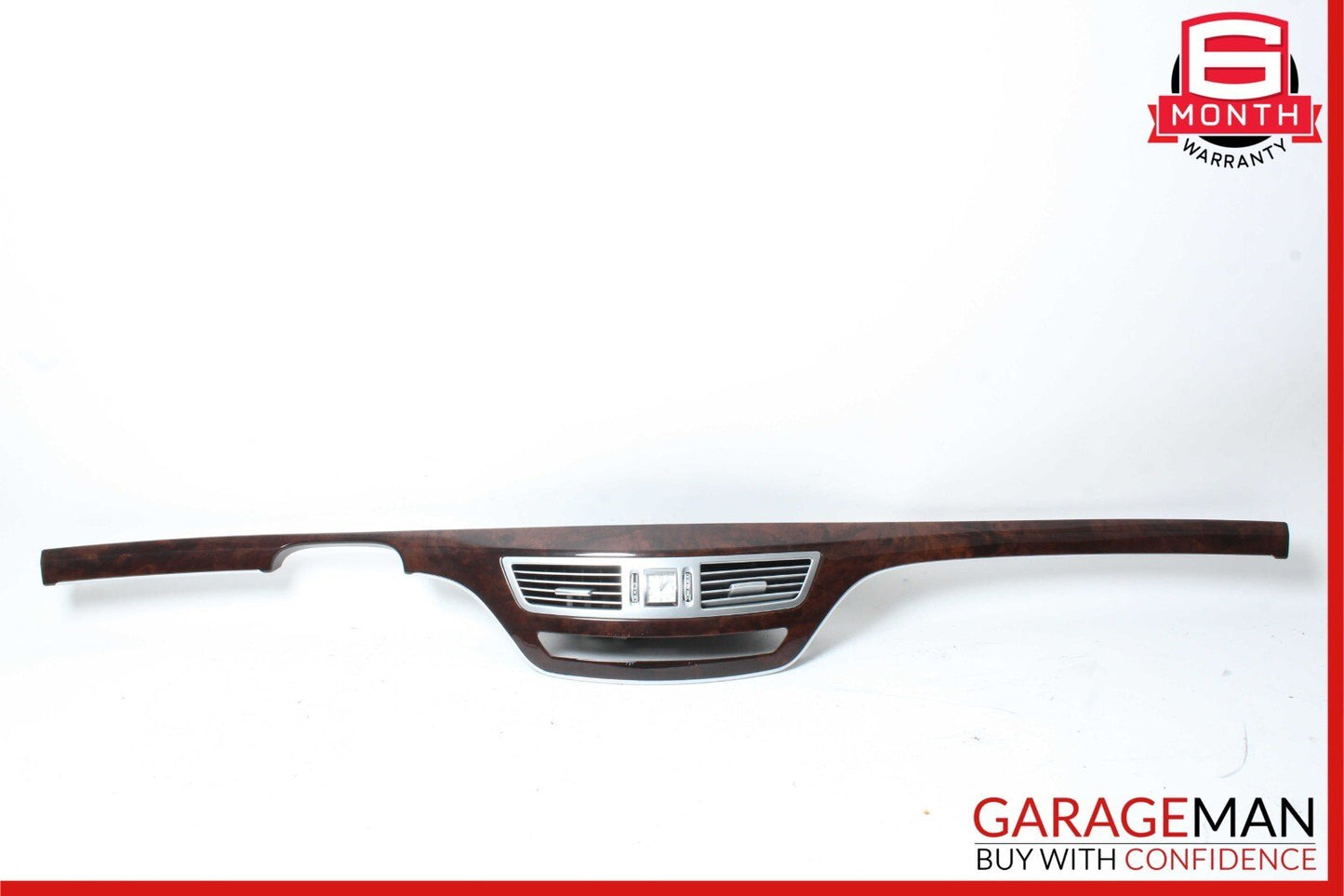 10-13 Mercedes W221 S550 S400 Center Dashboard Dash Trim Molding Brown Wood OEM