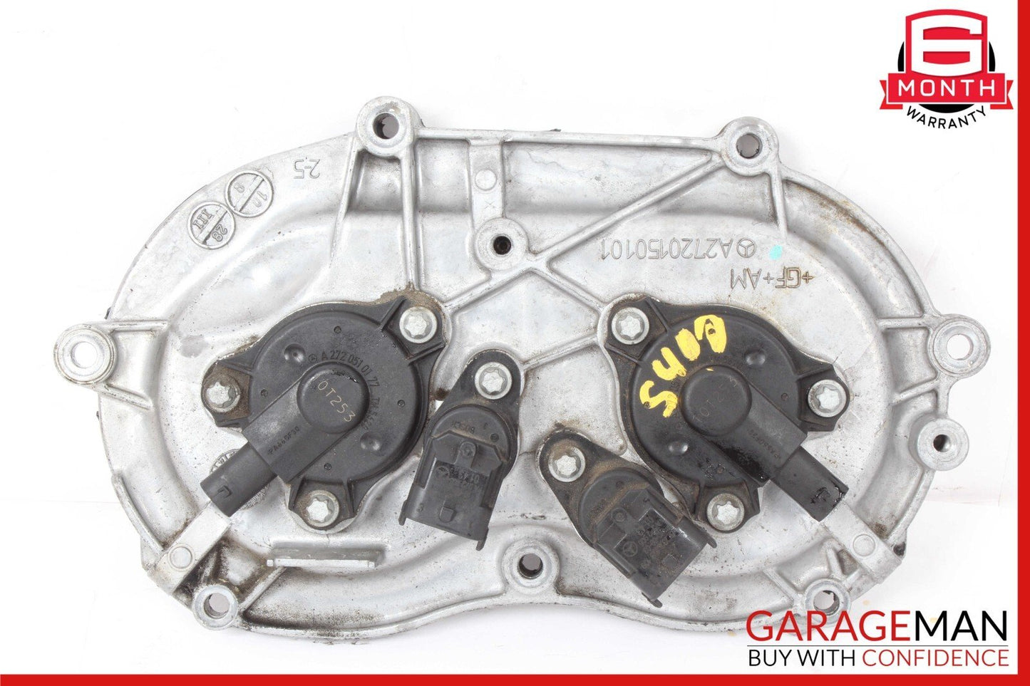 06-13 Mercedes W221 S400 E350 Front Right Engine Timing Chain Cover Plate OEM