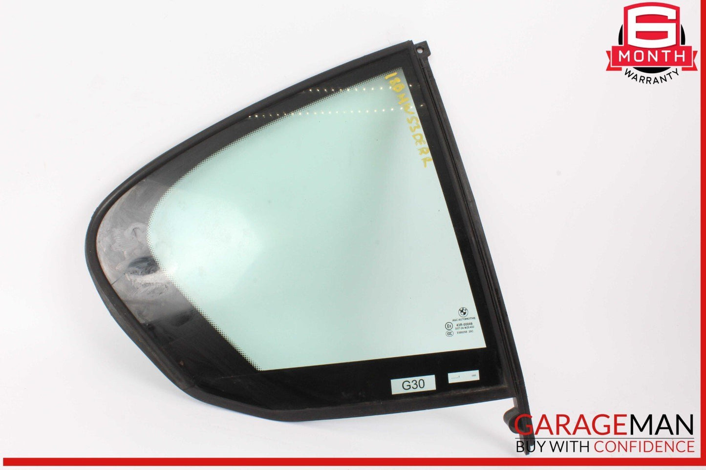 17-20 BMW 530E Rear Right Passenger Side Door Quarter Window Glass OEM