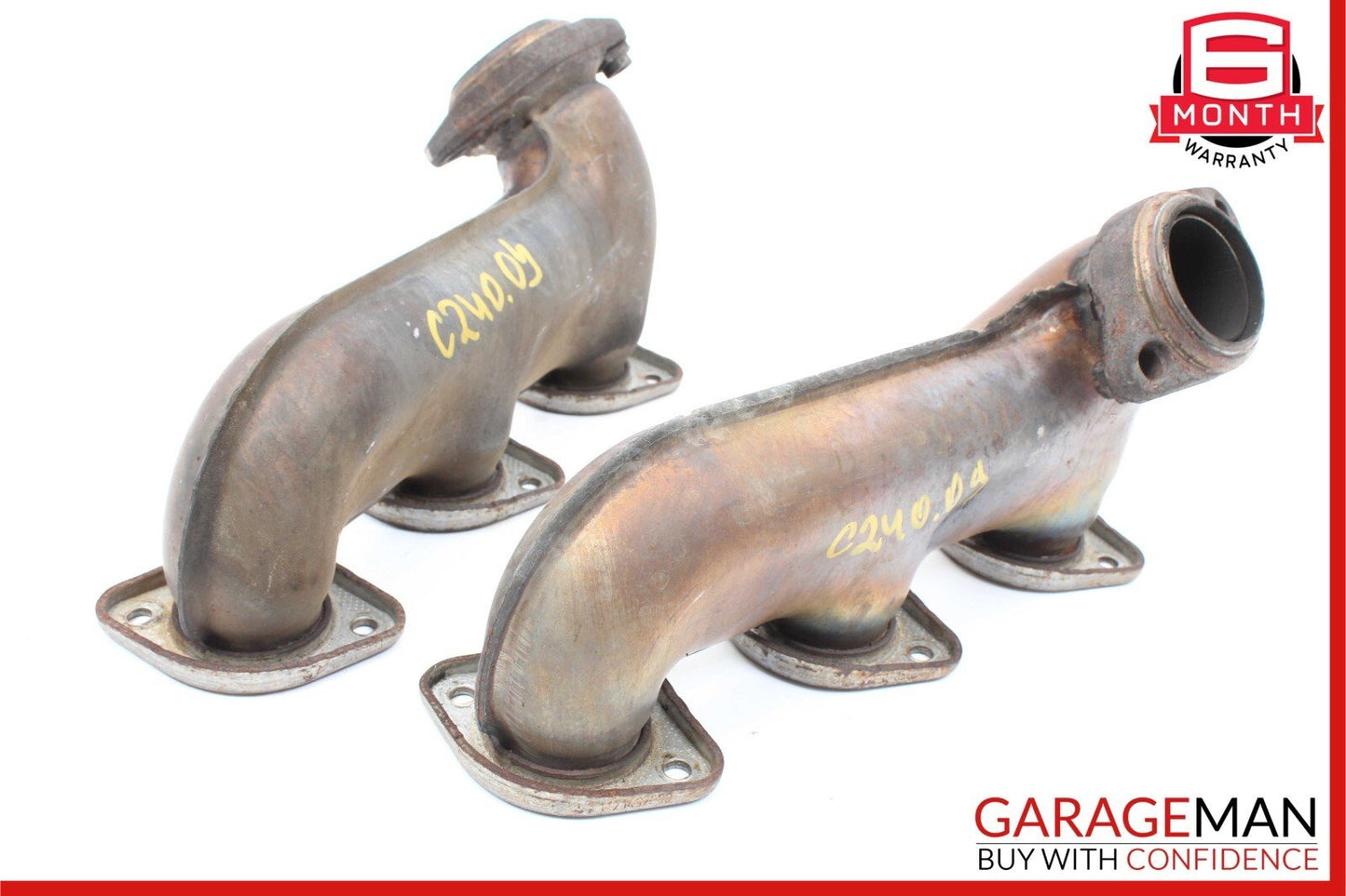 01-04 Mercedes W203 C240 C320 Left & Right Side Exhaust Manifold Header Set of 2