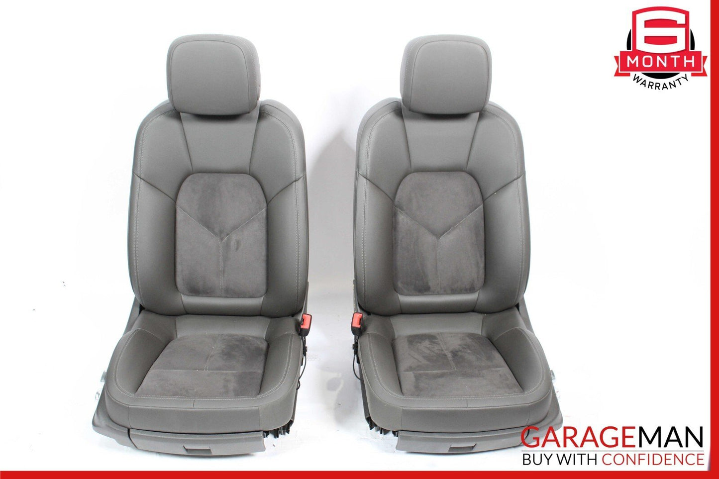 15-18 Porsche Macan Front Right & Left Complete Seat Set of 2 Pc Grey OEM