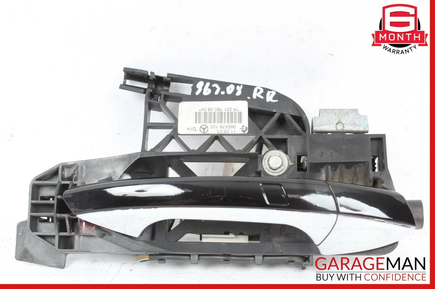 07-13 Mercedes W221 S550 Rear Right Exterior Door Handle Keyless Go Black OEM