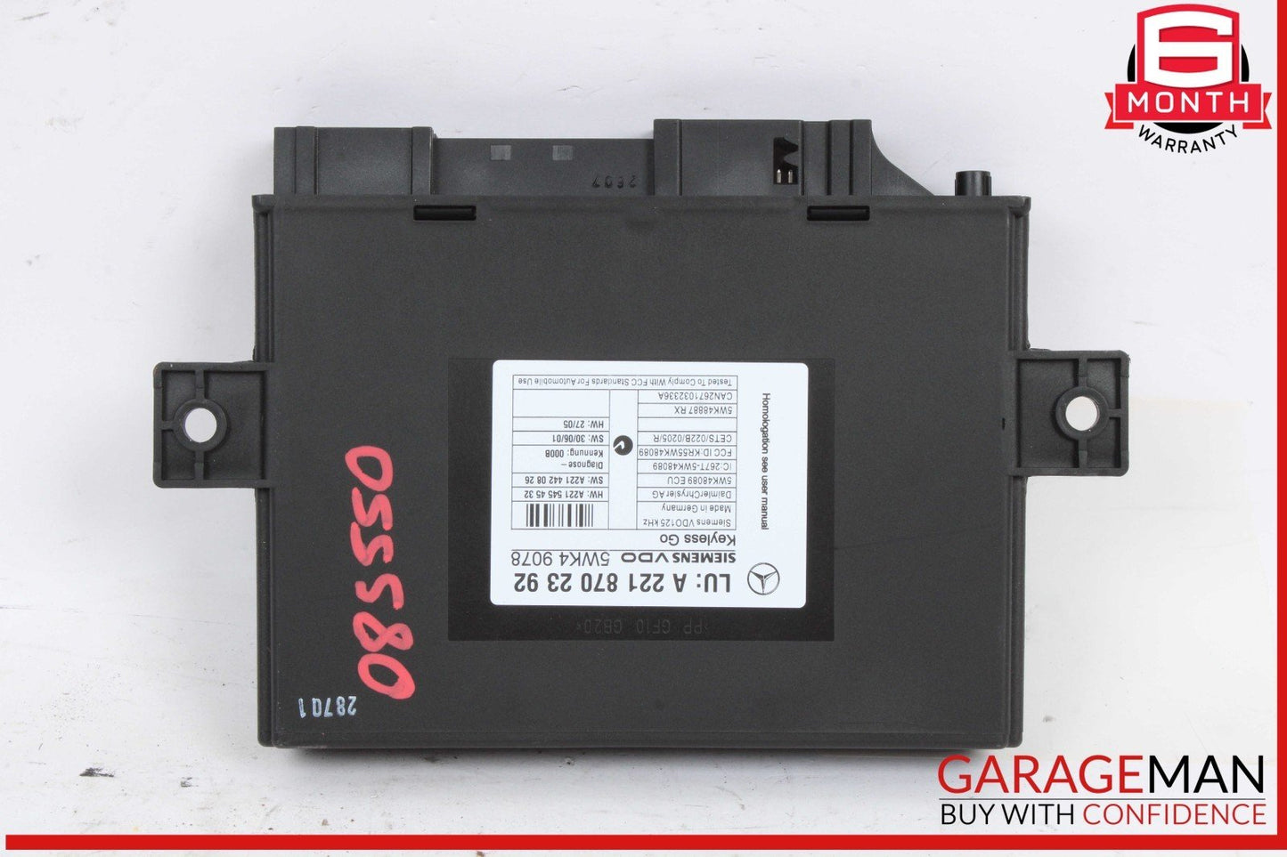 07-10 Mercedes W221 S550 S400 Keyless Go Control Module Unit 2218702392 OEM