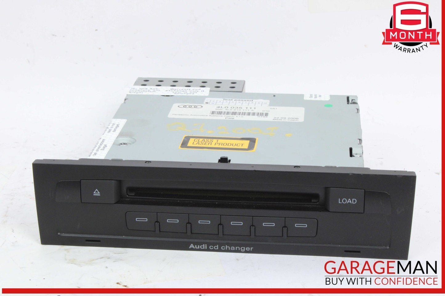 07-09 Audi Q7 Front Dash Audio Radio 6 Disc CD Changer Player 4L0035111 OEM