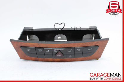 07-09 Mercedes W211 E350 E550 Hazard Control Door Lock Switch Panel Wood OEM