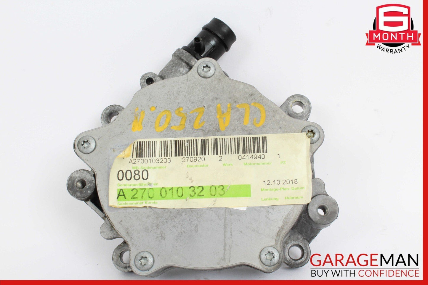 14-18 Mercedes Benz W117 CLA250 Motor Vacuum Pump A2700103203 2.0L OEM