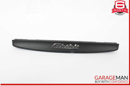 14-17 Maserati Ghibli Center Dash Under Screen Lower Trim Panel Cover Emblem OEM