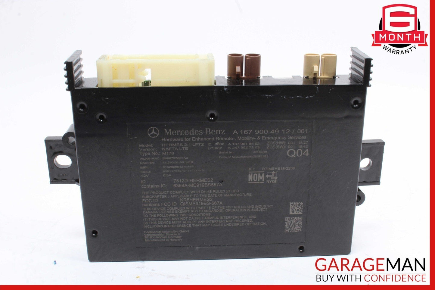 19-21 Mercedes W205 C300 Emergency Call Communication Control Module Unit