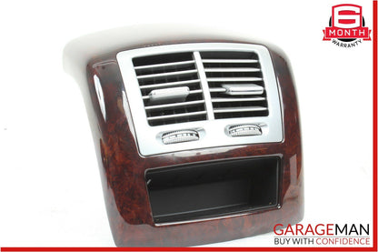 07-13 Mercedes W221 S550 Rear Center Console AC A/C Air Vent Trim Bezel Wood OEM