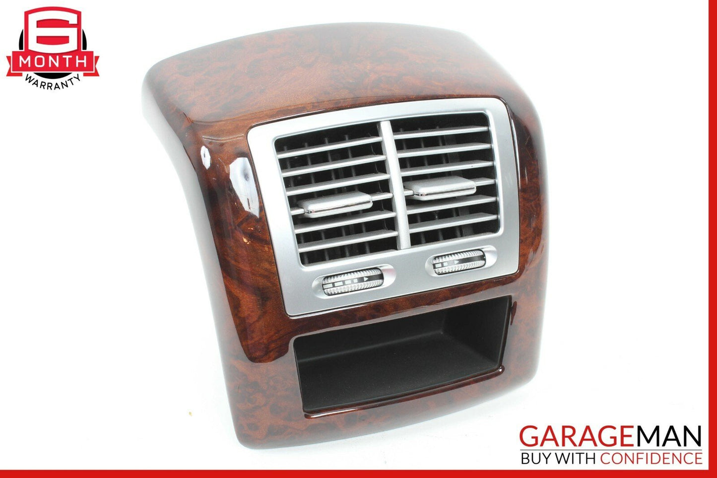 07-13 Mercedes W221 S550 Rear Center Console AC A/C Air Vent Trim Panel Wood OEM