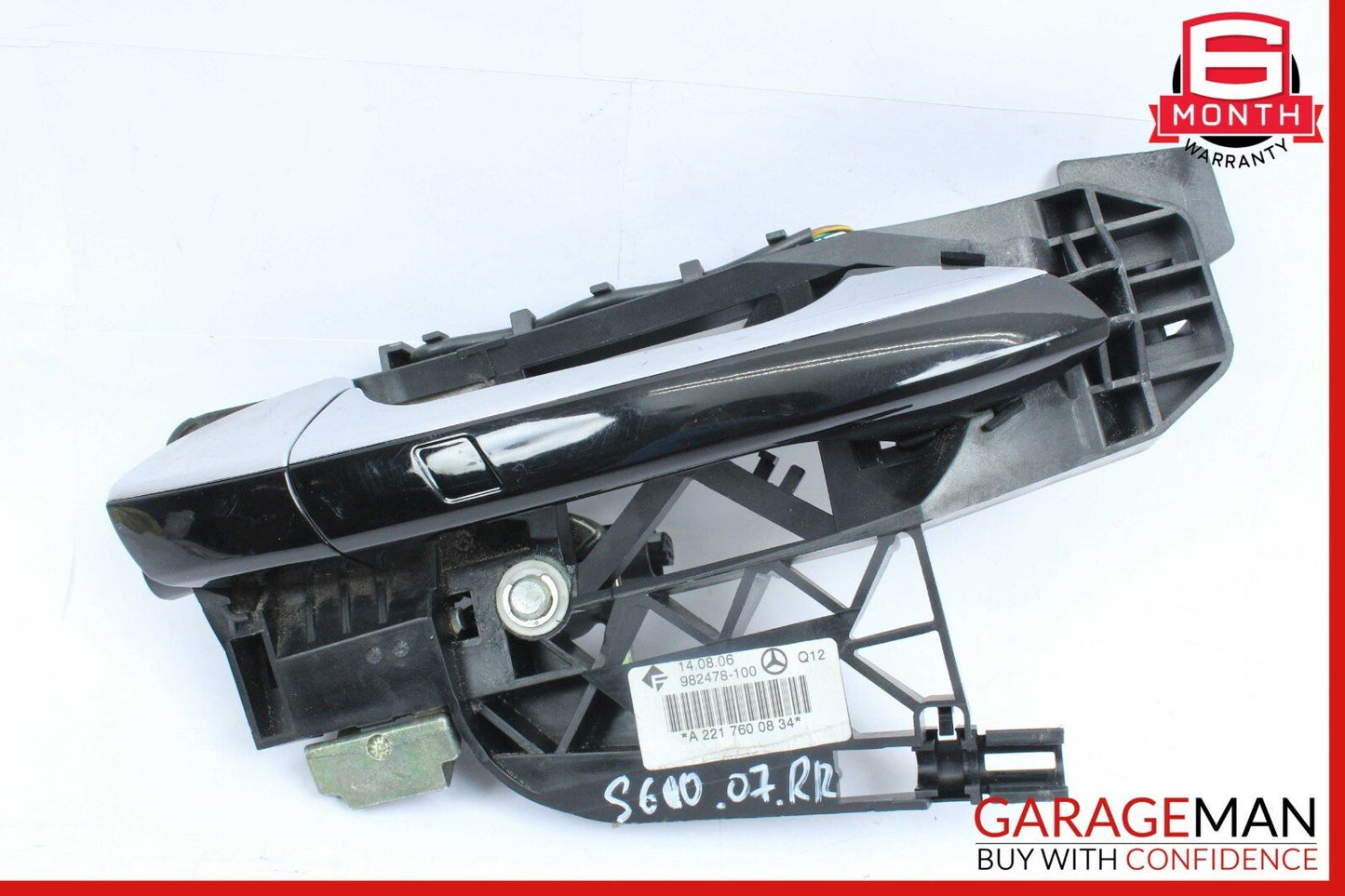 07-13 Mercedes W221 S600 Rear Right Side Exterior Door Handle Keyles Go Black