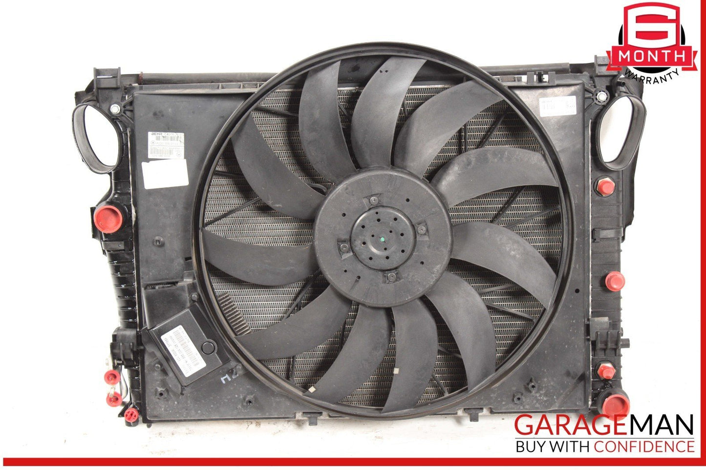 02-06 Mercedes W220 S430 Engine Motor Cooling Fan Shroud w/ Radiator OEM