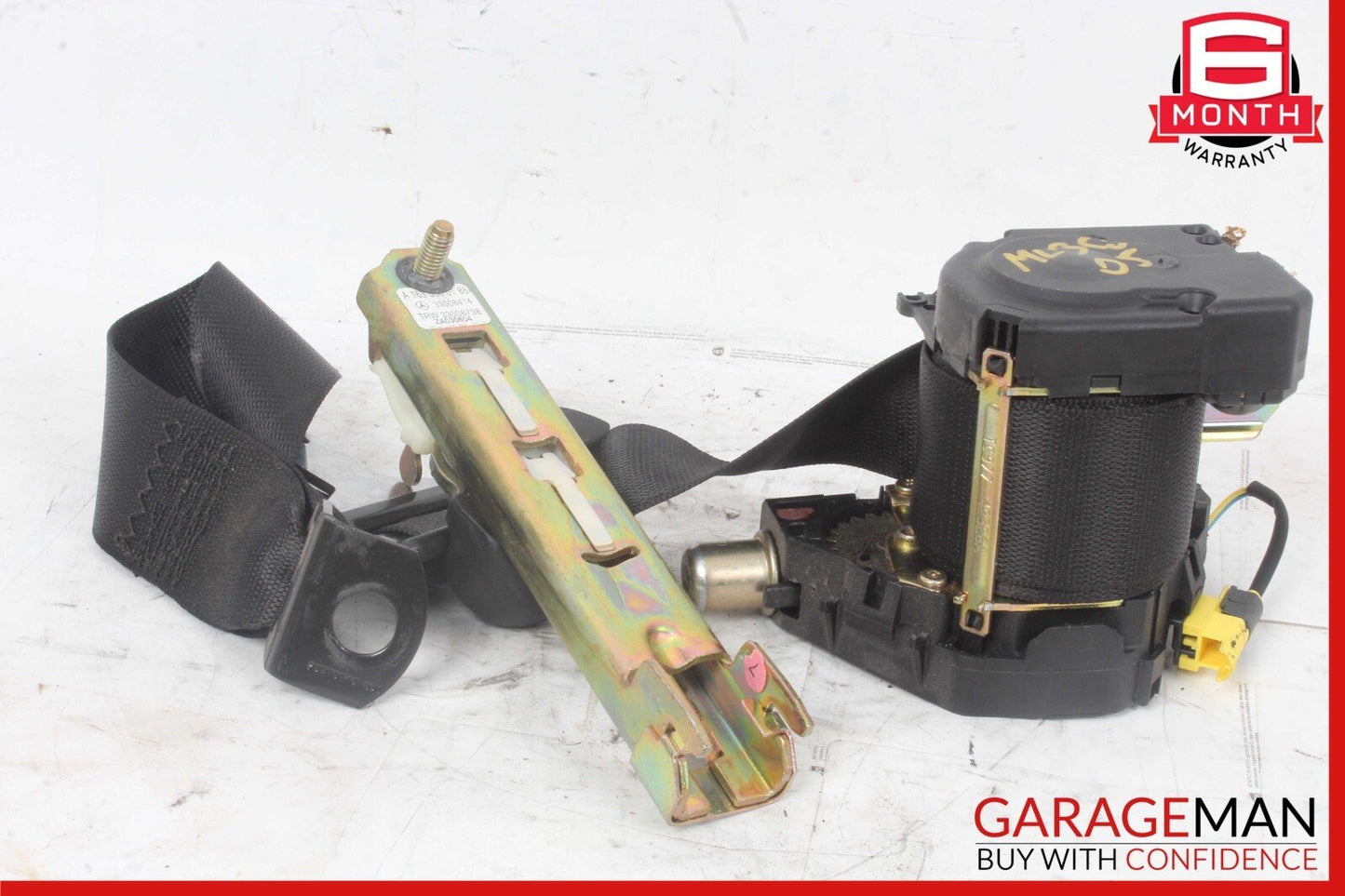 98-05 Mercedes W163 ML350 Rear Left Driver Side Seat Belt Retractor Black OEM