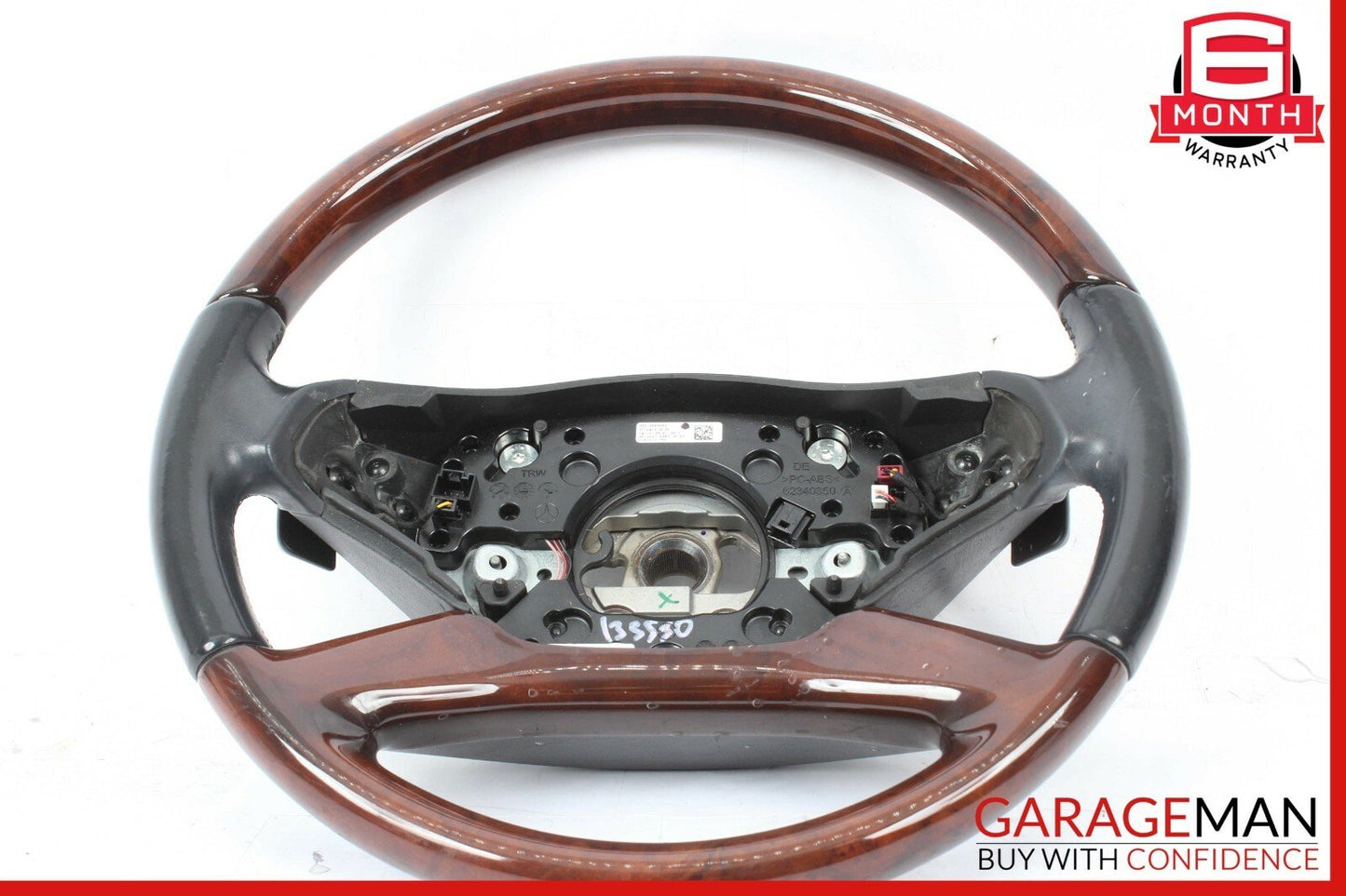 10-14 Mercedes S550 CL550 4 Spoke Steering Wheel w/ Paddle Shifters Wood Black