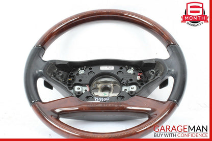 10-14 Mercedes S550 CL550 4 Spoke Steering Wheel w/ Paddle Shifters Wood Black