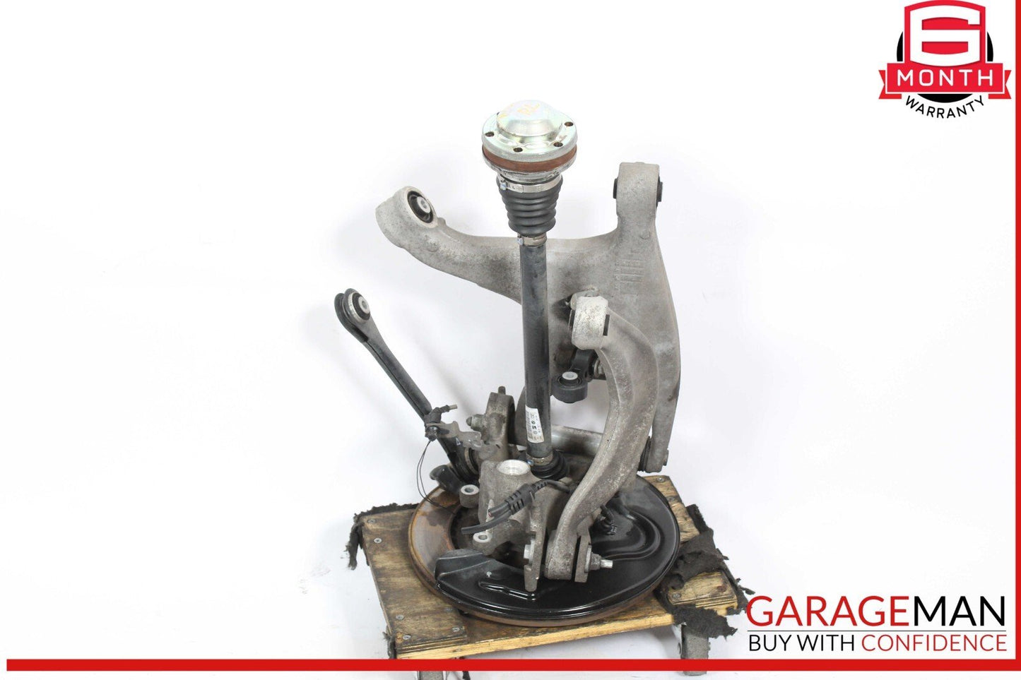 11-18 Audi A8 Rear Left Spindle Knuckle Wheel Hub w/ Control Arms & Shaft OEM