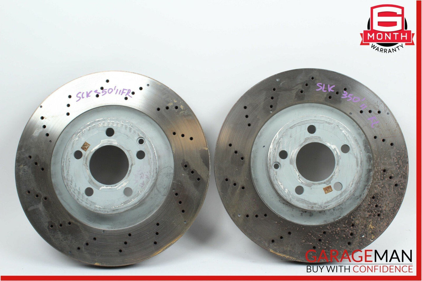 12-16 Mercedes R172 SLK350 Front Right & Left Side Brake Rotor Disc Set Drilled