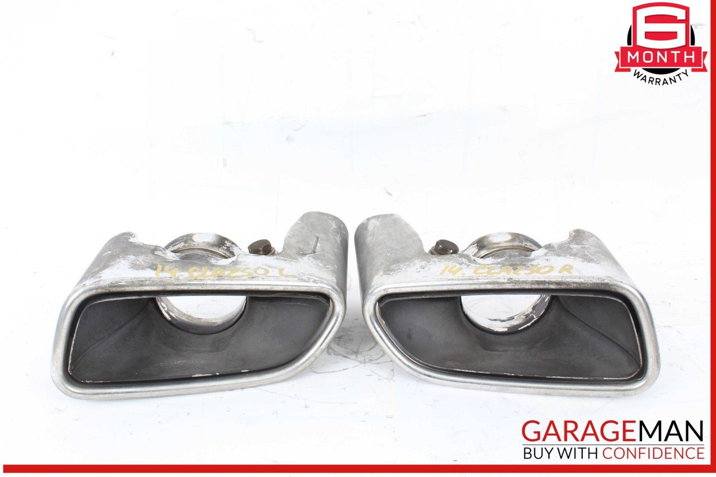 09-19 Mercedes W117 CLA250 Rear Bumper Exhaust Muffler Tips Set of 2 OEM