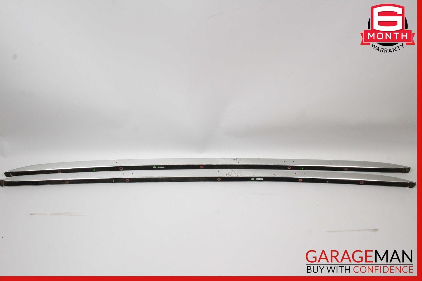 07-15 Audi Q7 Baggage Luggage Roof Rack Rail Top Molding Set Chrome OEM