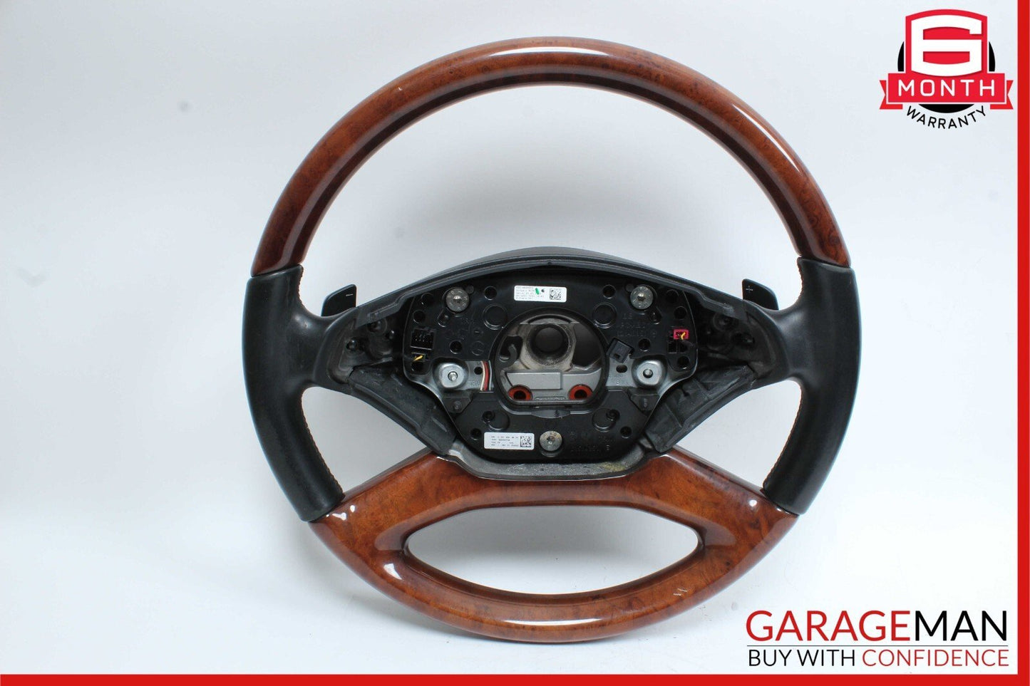 10-13 Mercedes W221 S550 S600 Steering Wheel w/ Paddle Shifters Black Wood OEM