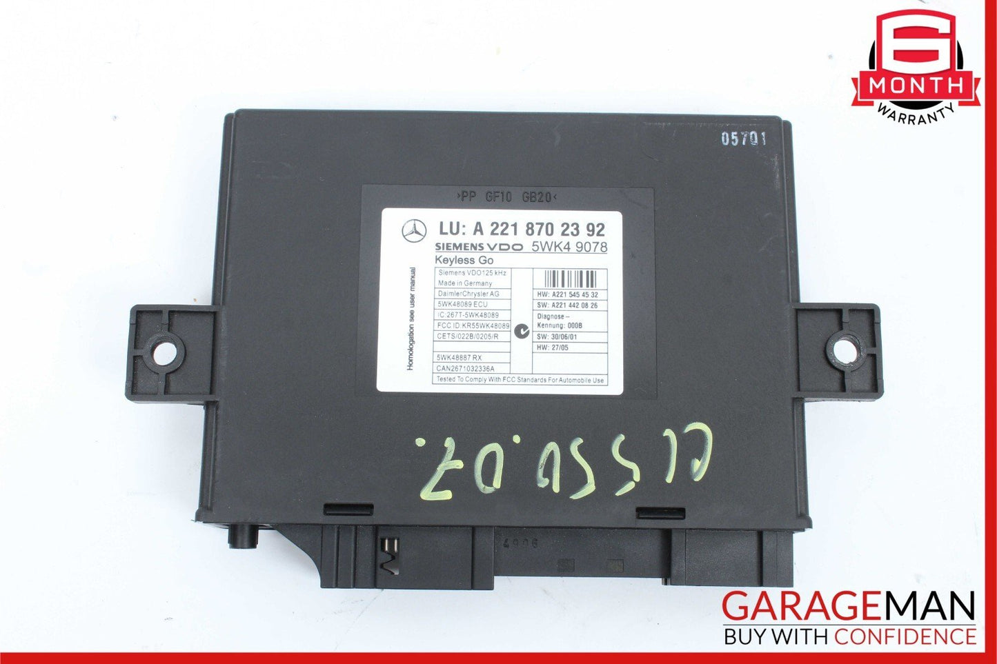 07-10 Mercedes W221 S550 S600 CL550 Keyless Go Control Module Unit