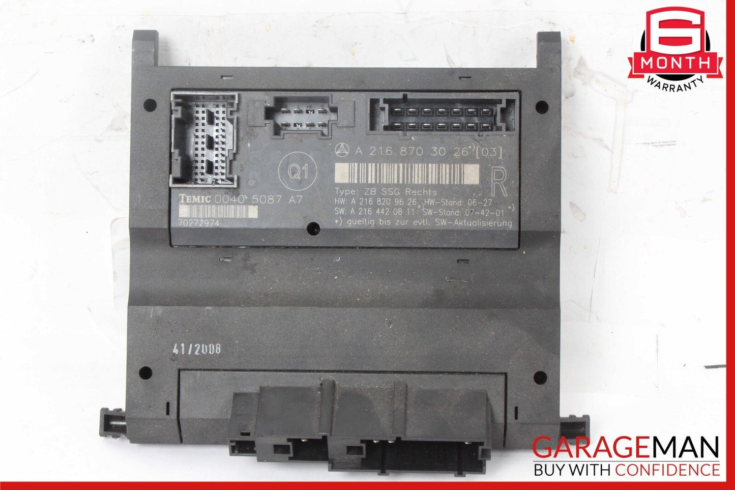 07-14 Mercedes W216 CL550 CL600 Front Right Seat Control Module 2168203026 OEM