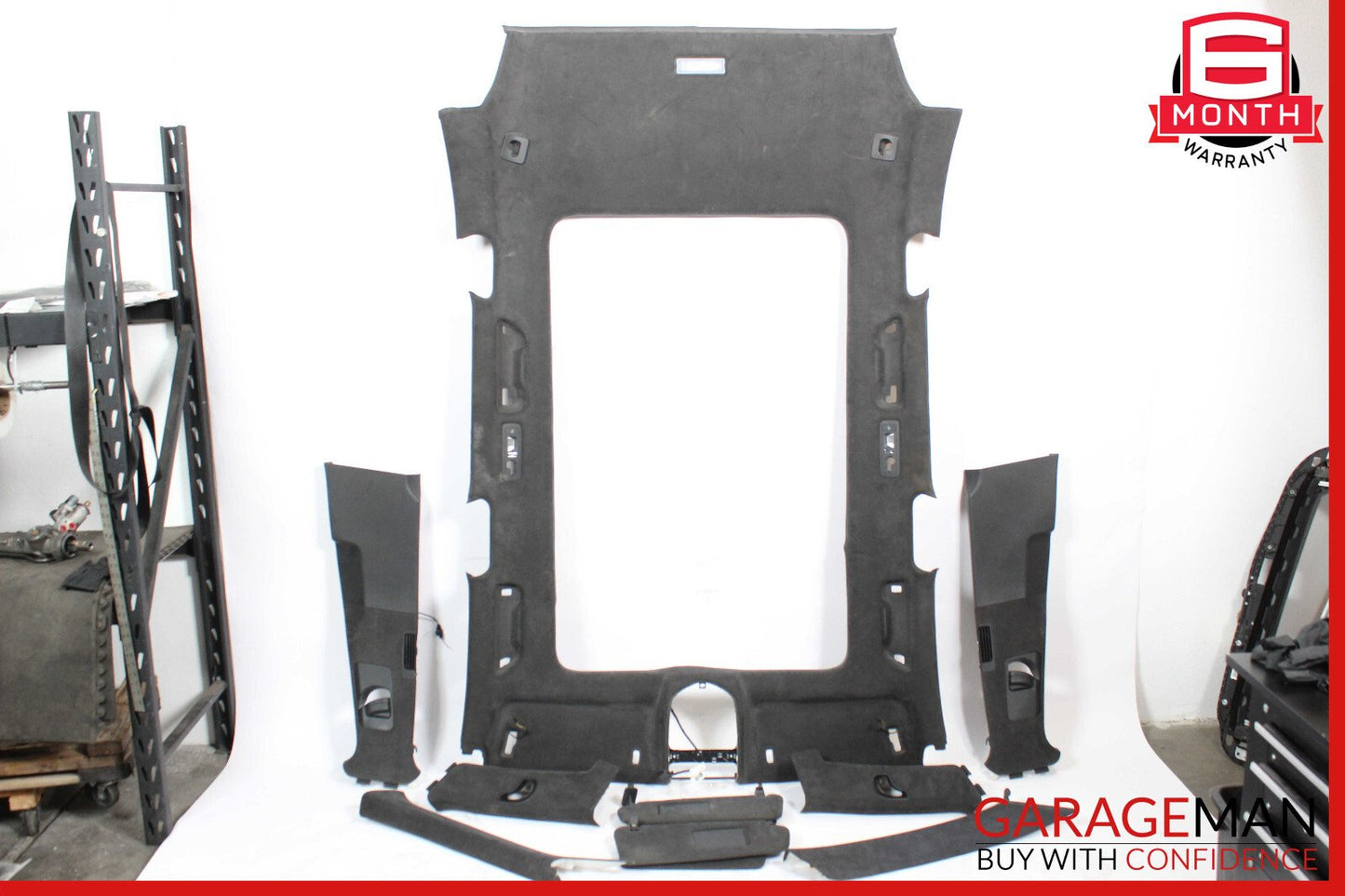 11-14 Porsche Cayenne 958 Headliner Pillar Trim Panel Cover Set Black OEM