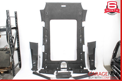 11-14 Porsche Cayenne 958 Headliner Pillar Trim Panel Cover Set Black OEM