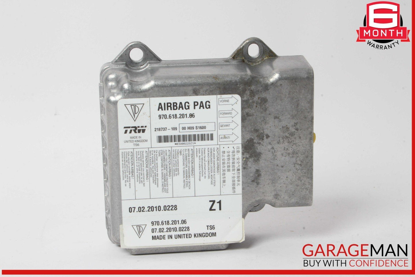 10-16 Porsche Panamera 970 Airbag Air Bag Sensor SRS Control Module OEM