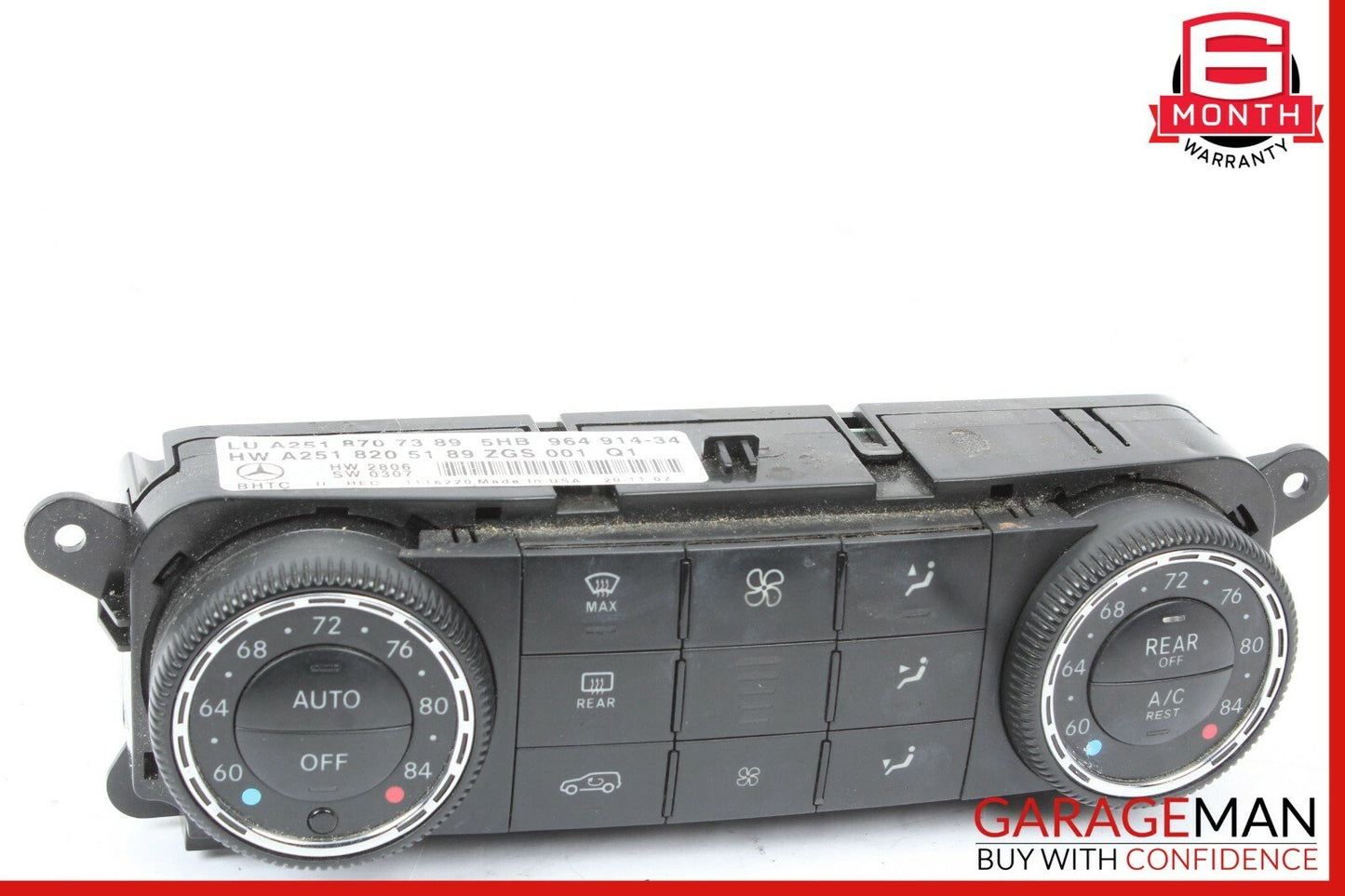 06-12 Mercedes W164 GL320 R350 ML550 A/C AC Heater Climate Control Switch OEM