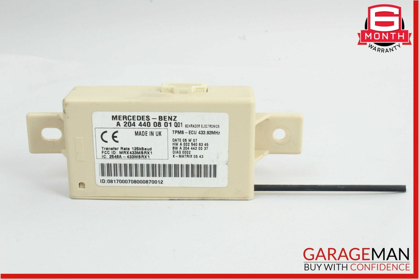 08-11 Mercedes W204 C300 TPMS Tire Pressure Monitoring System Module Unit