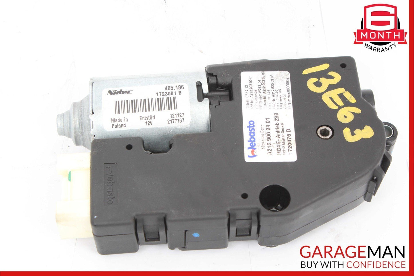 10-17 Mercedes W212 E350 E63 AMG Panoramic Sunroof Sun Roof Motor 2129062401 OEM