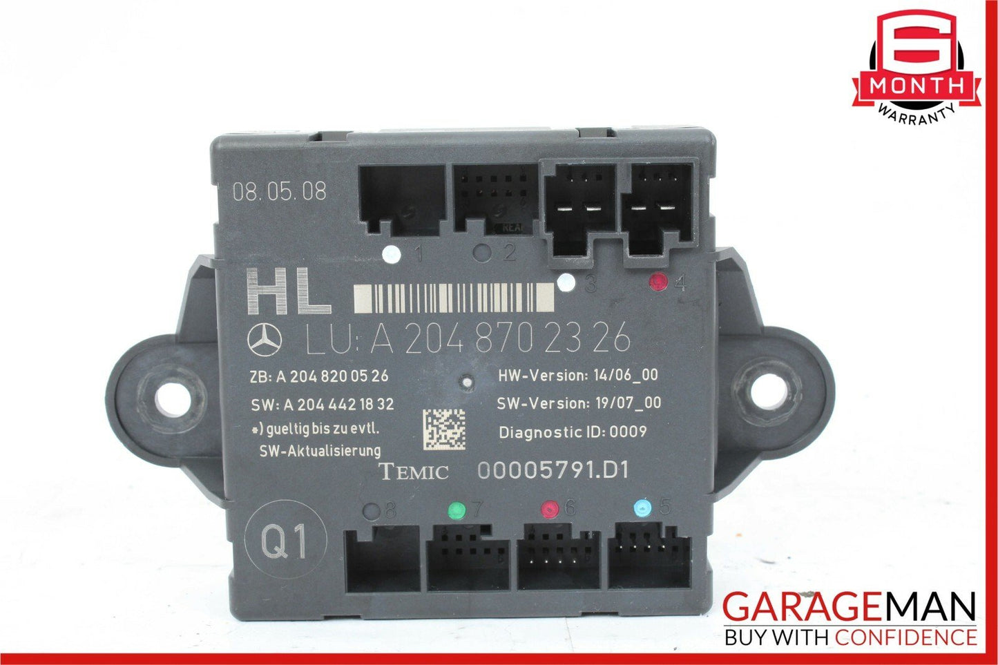 08-18 Mercedes W204 C300 E350 CLS550 Rear Left Side Door Control Module OEM