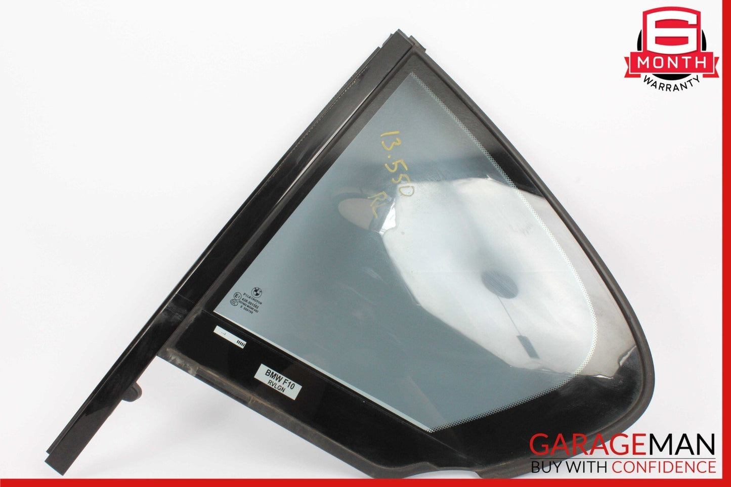 11-16 BMW 525i 535i 550i Rear Left Side Quarter Window Glass OEM