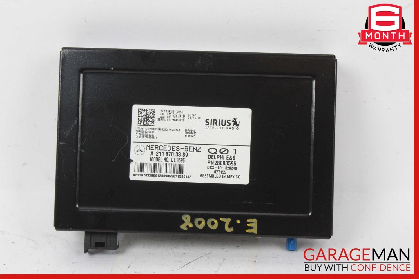 03-09 Mercedes W211 E350 ML350 Sirius Satellite Radio Receiver 2118703389 OEM